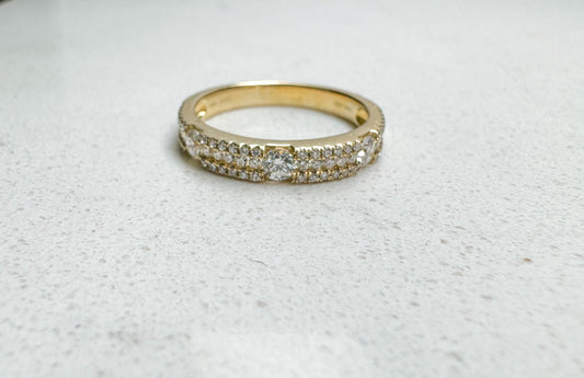 Yellow Gold 3 Row Band