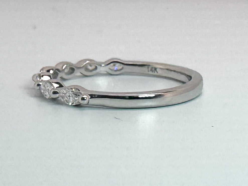 14k, white gold .40 dtw east/west marquise diamond band