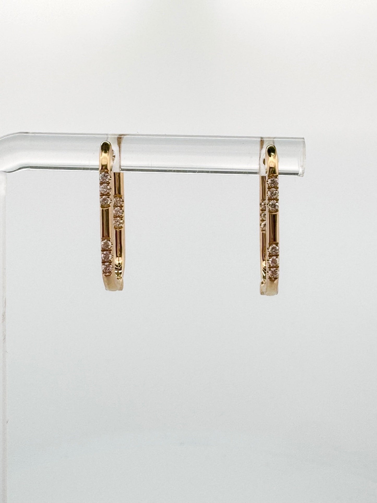 Diamond paperclip hoops with scatter diamond accents