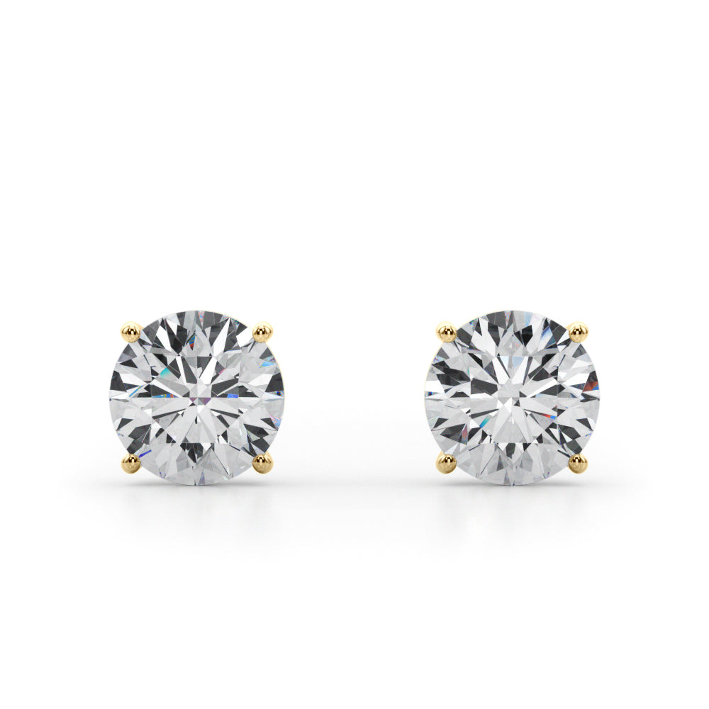 4.00ctw lab diamond earrings 14k yellow gold