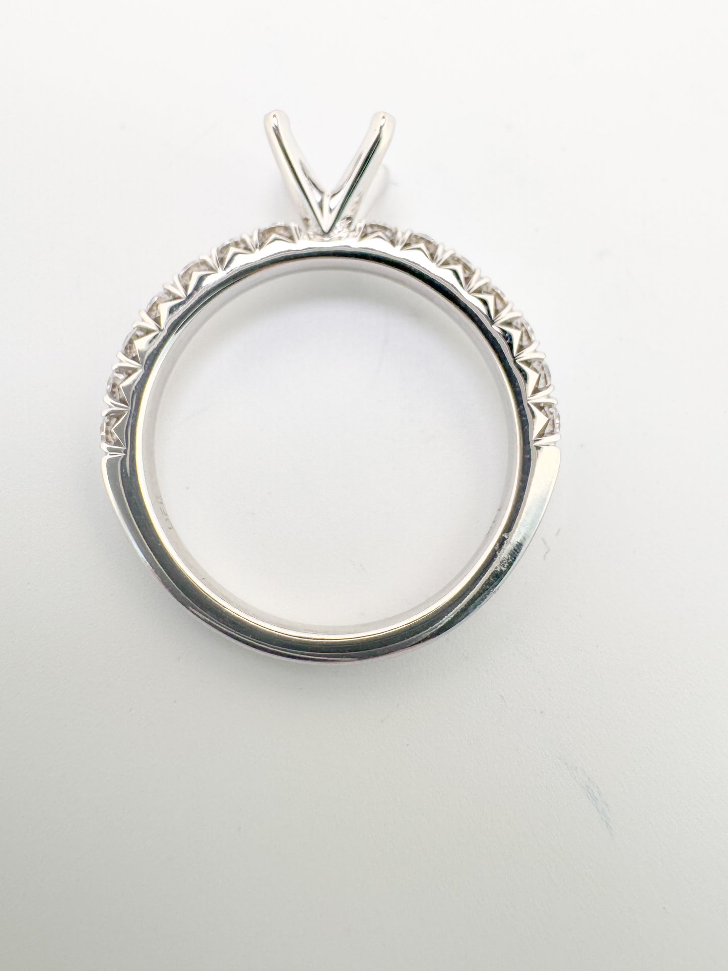 14K, White gold, .50 carat total weight,diamond engagment semi mount.