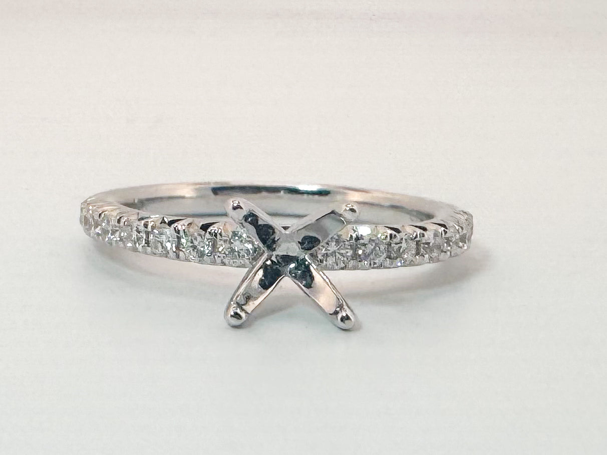 14K, White gold, .35 carats,  natural diamond engagement ring