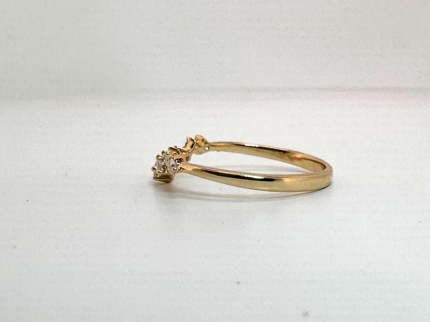 14k, Yellow gold .20 carat total weight, diamond wedding band