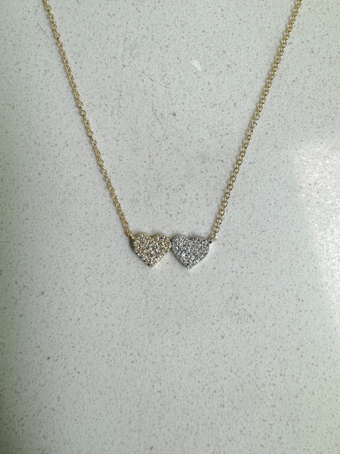 Double Heart Diamond Necklace