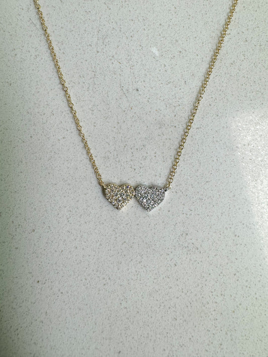 Double Heart Diamond Necklace