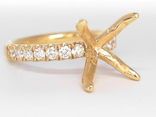 14k, yellow gold .50 carat total weight diamond engagment mounting,