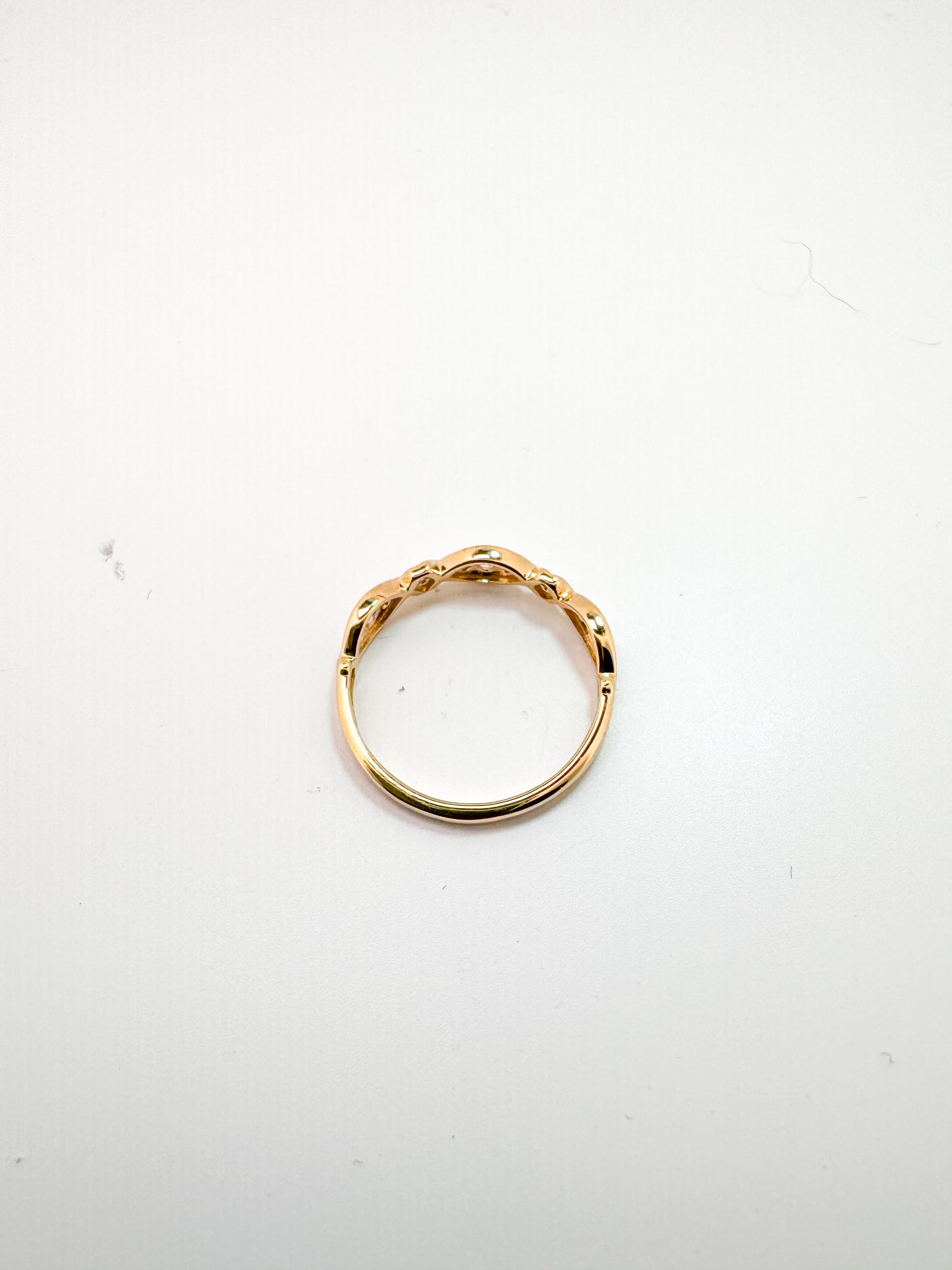 14k, Yellow gold .20 diamond total weight, wedding band/ stacker band