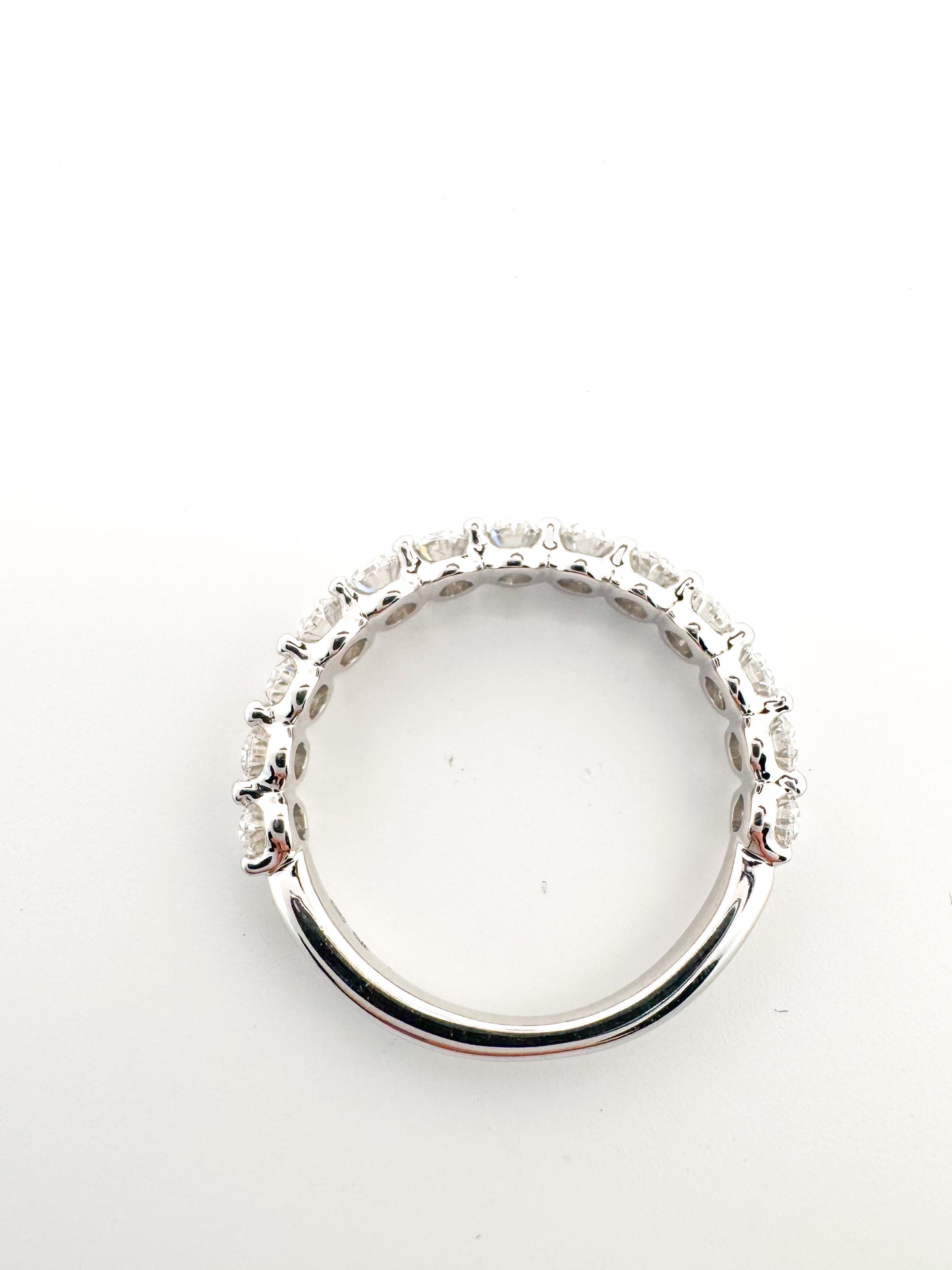 14K,White gold, natural oval diamond band. 1.30 carat total weight. VS F/G