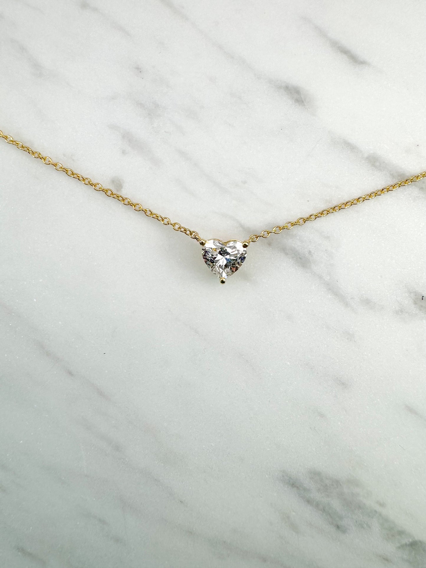 3/4 ct Lab Diamond Heart Necklace