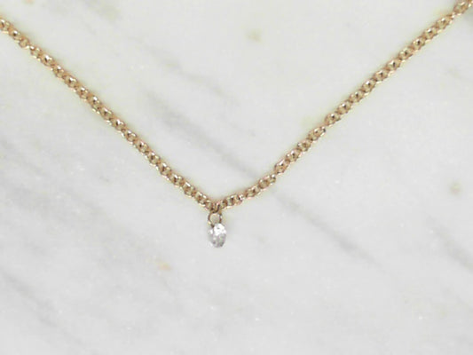 Drilled diamond floating pendant