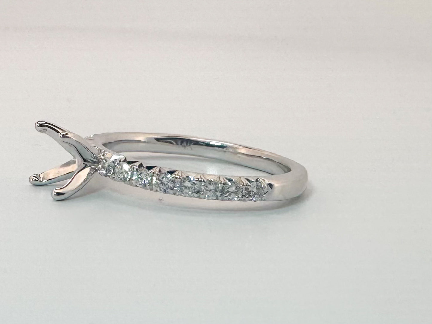 14K, White gold, .35 carats, natural diamond engagement ring