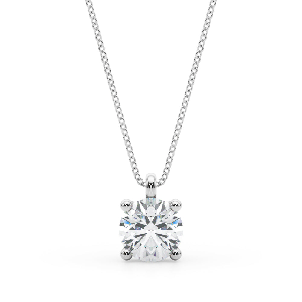 .75ct-3.00ct Lab Diamond Pendant, 14k white-Select Diamond Size