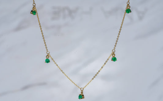 5 Stone Emerald Necklace