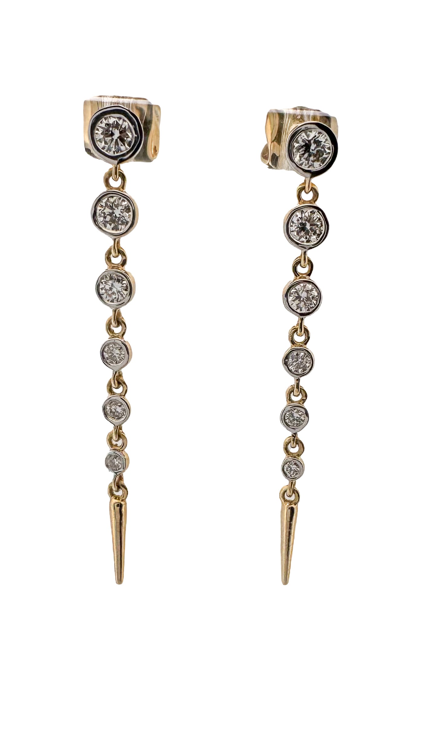 14K, Yellow gold, .59 carat lab grown diamond earrings