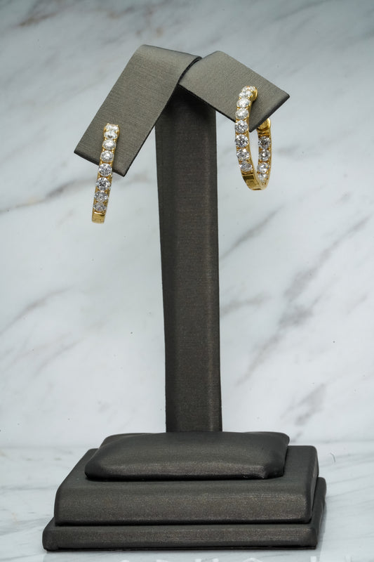 Diamond Inside Out Hoop Earrings