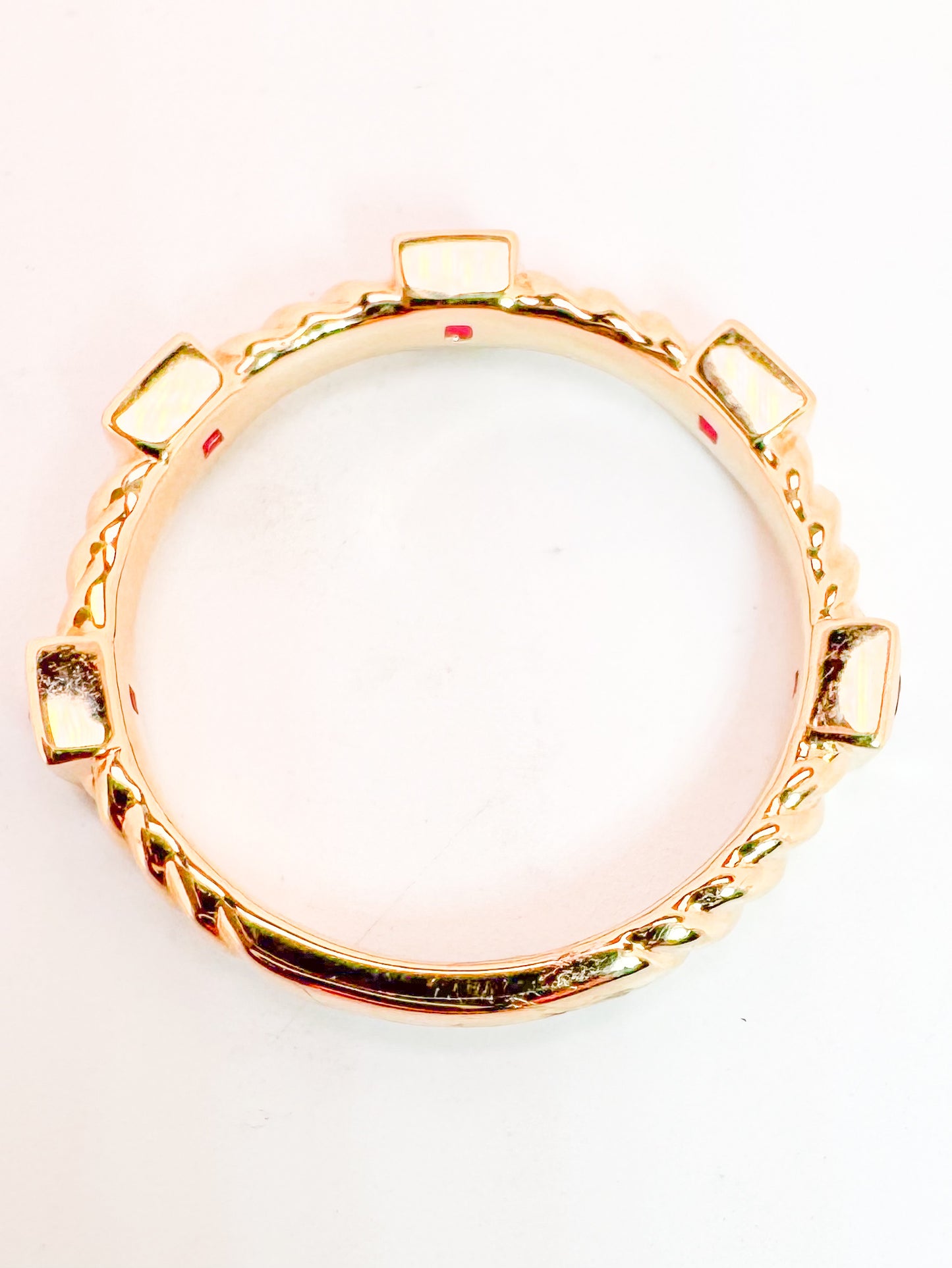 14K, yellow gold, rope, Ruby band. .40 carat total weight