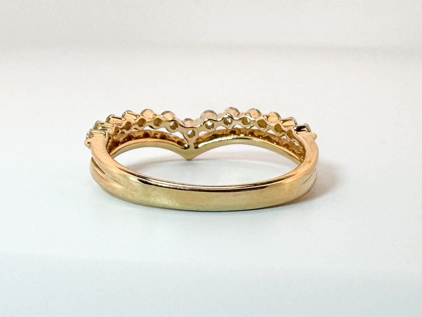 14k, Yellow gold, .53 carat total weight double V band