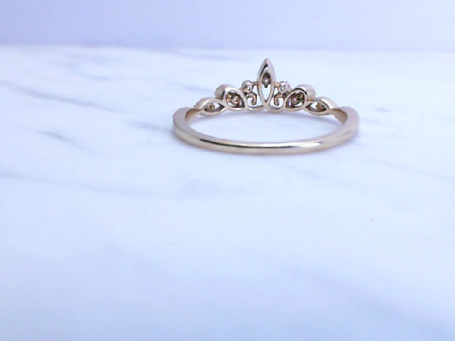 14k yellow gold .09 ctw diamond tiara wedding band