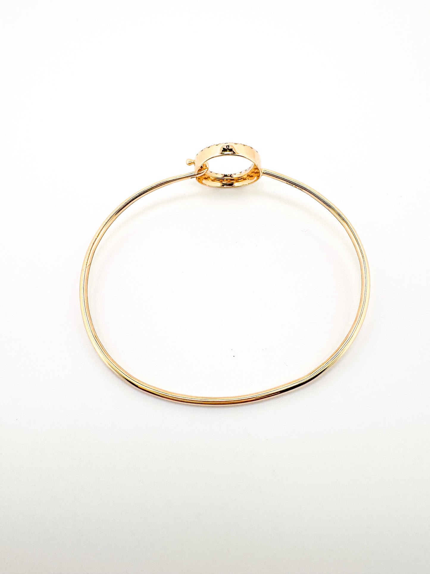 14K, yellow gold .29 diamond total weight, circle bangle. Lab grown