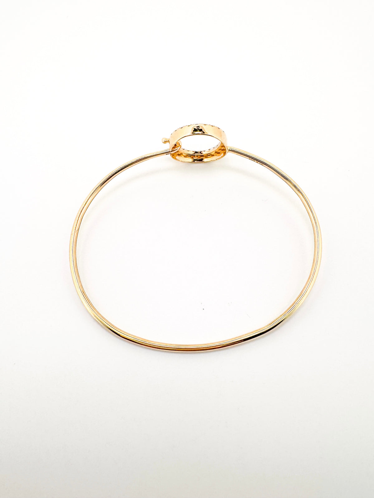 14K, yellow gold .29 diamond total weight, circle bangle. Lab grown
