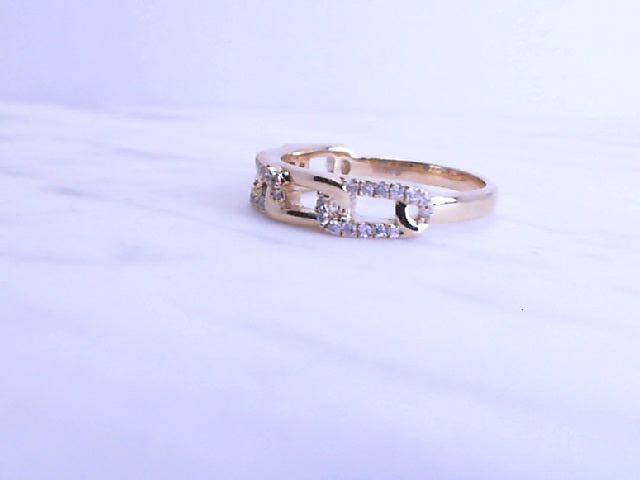 14k yellow diamond link fashion ring