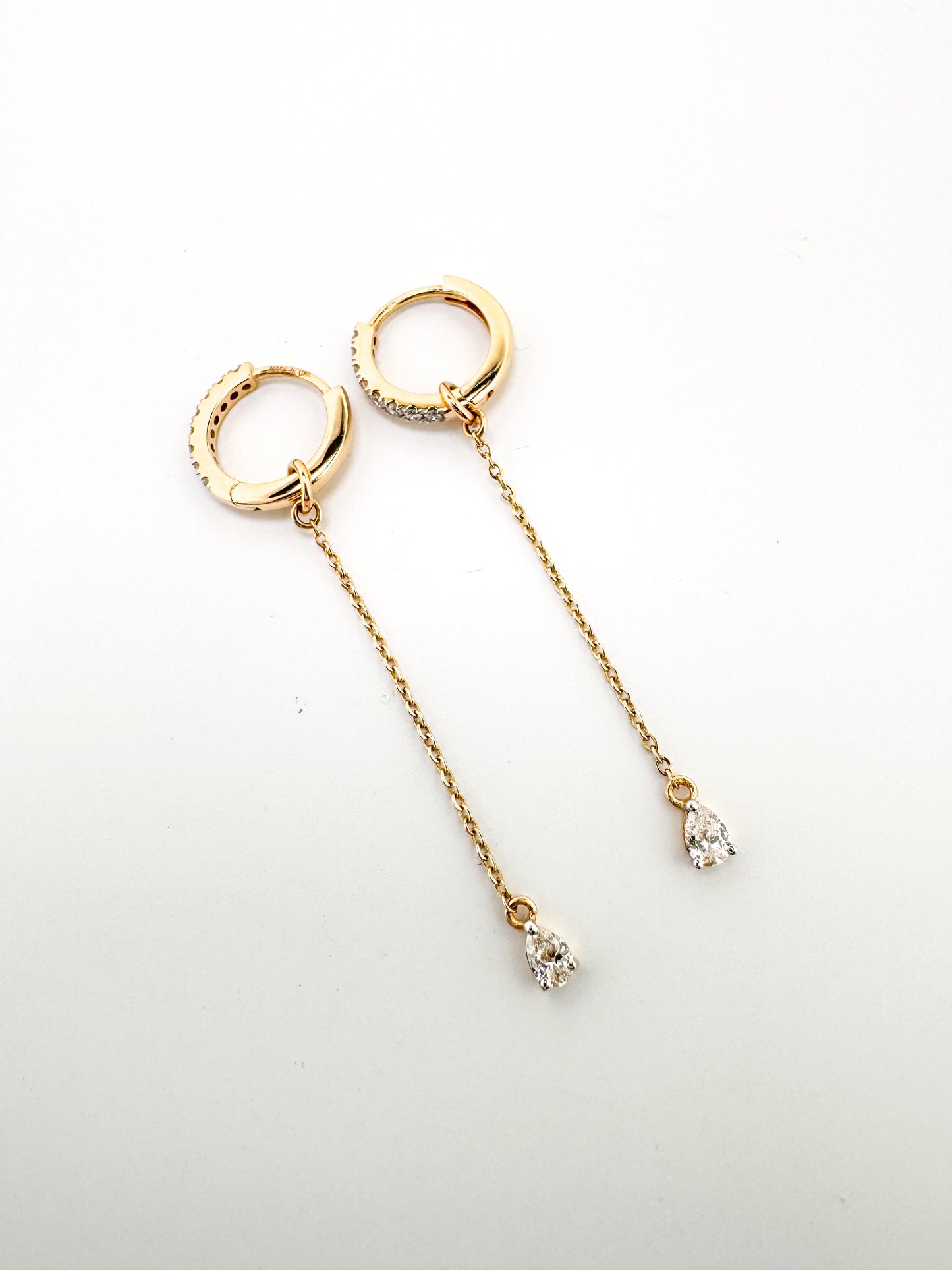14K, Yellow gold .31 diamond total weight earrigs.