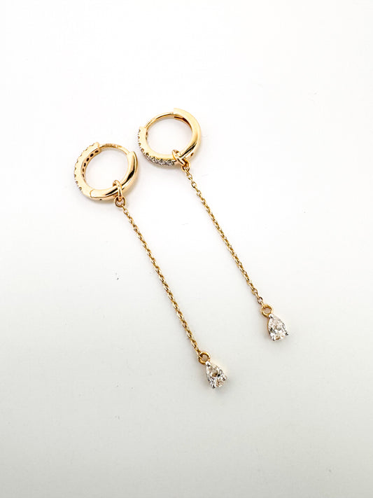 14K, Yellow gold .31 diamond total weight earrigs.
