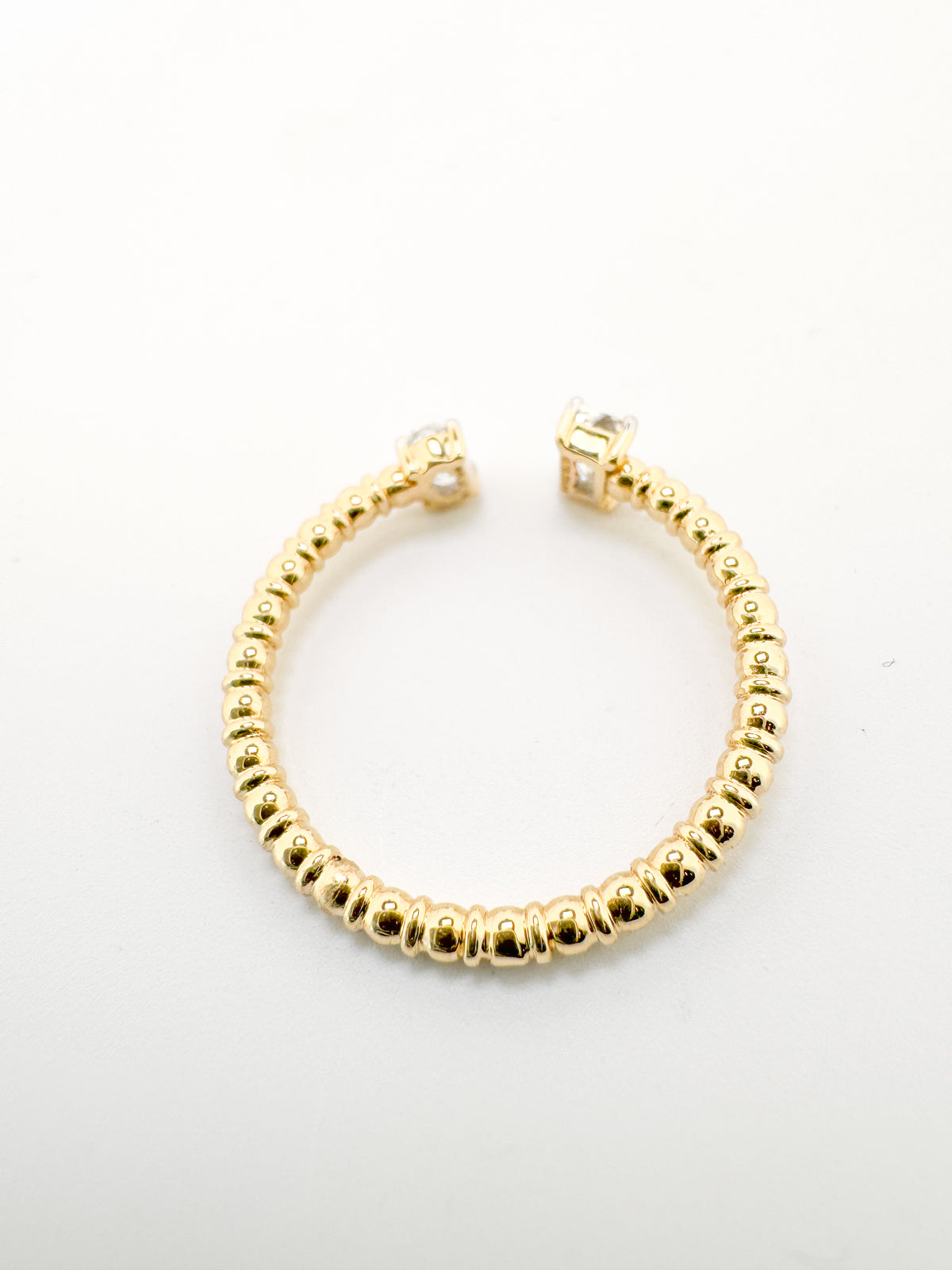 14K, Yellow gold .32 total weight, two diamond ,oval and baguette diamond fashion/ wedding band