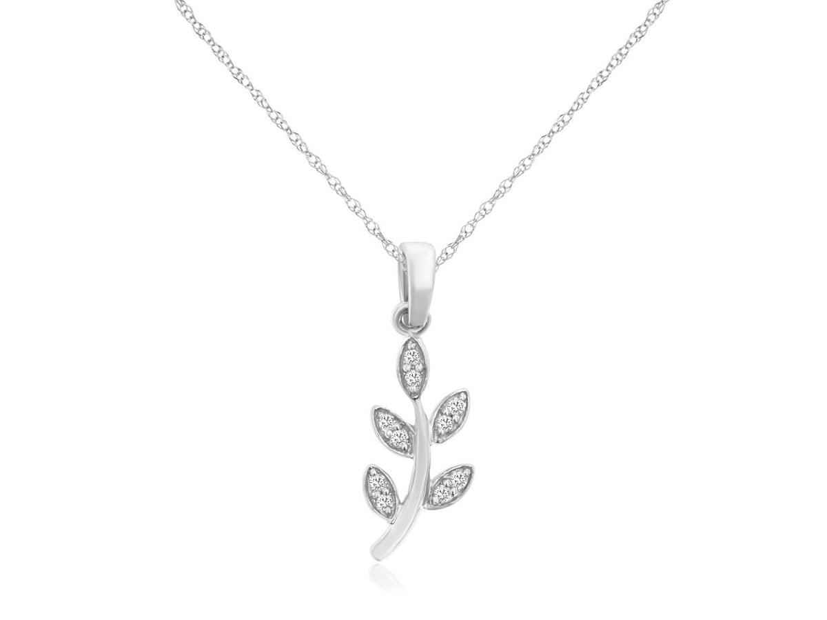 14k, White Gold, .05 carat total weight, Diamond Necklace