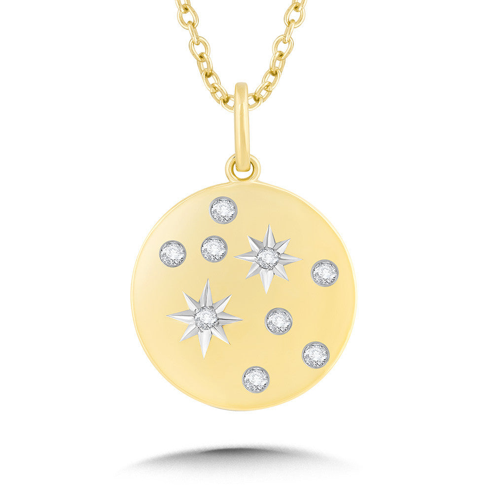 Diamond star disk pendant