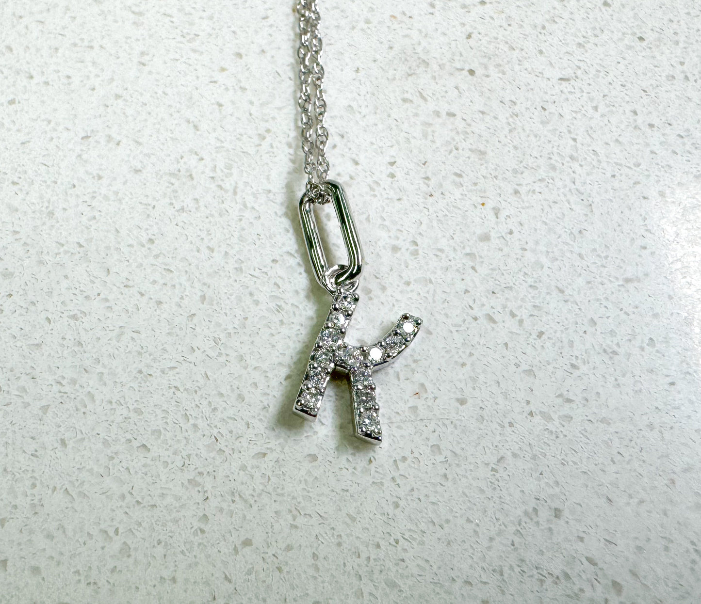 Diamond inital pendant "K"
