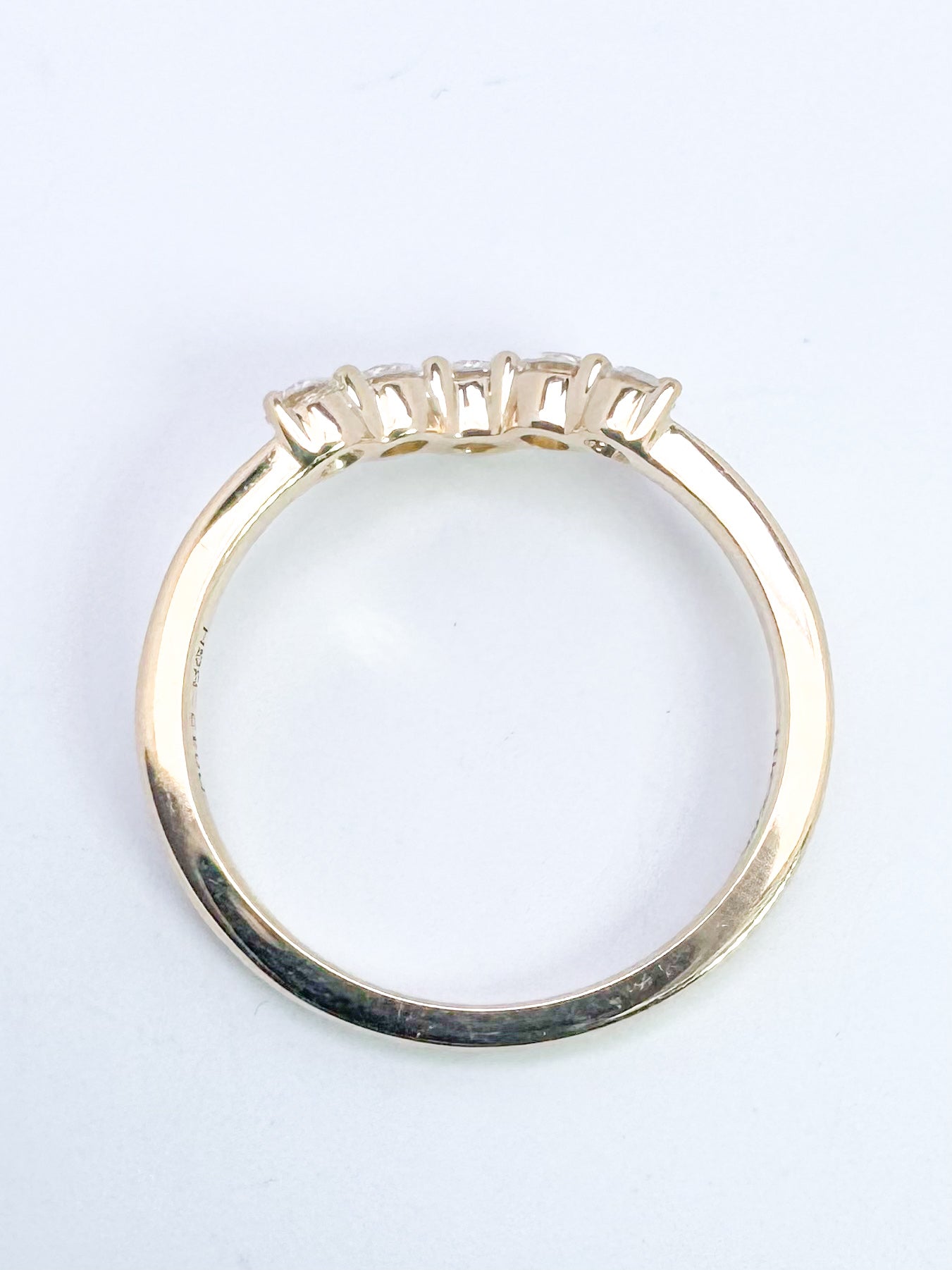 14k, yellow gold .42 carat total weight, chevron wedding band.