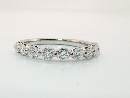 14K, White gold, 1.00 carat diamond wedding/anniversary band.
