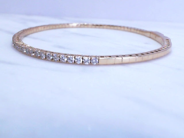 14k yellow gold .68 diamond flex bangle bracelet