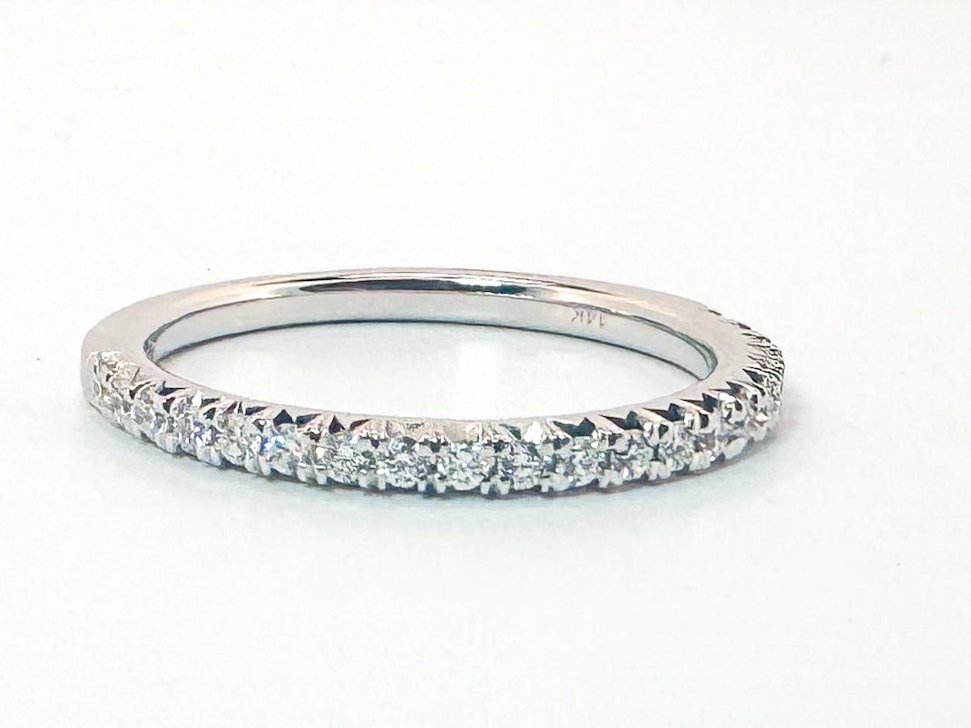 14k, White gold, Natural diaond wedding band. .25 carat total weight.
