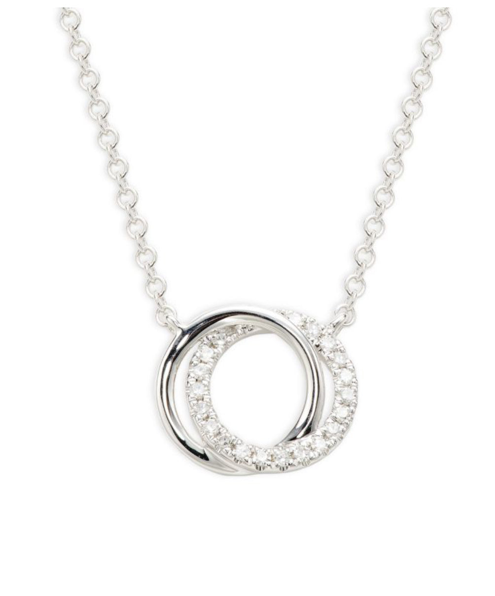 14kw, .07 dtw cicle diamond pendant