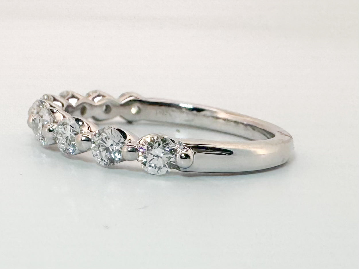 14K, White gold, 1.00 carat diamond wedding/anniversary band.