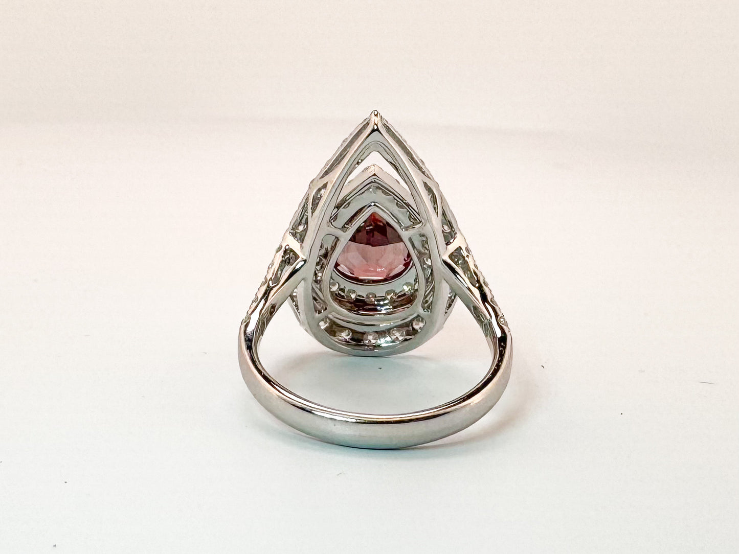 14k, white gold 1.26 natural side diamonds set with 2.65 lab grown Alexandrite