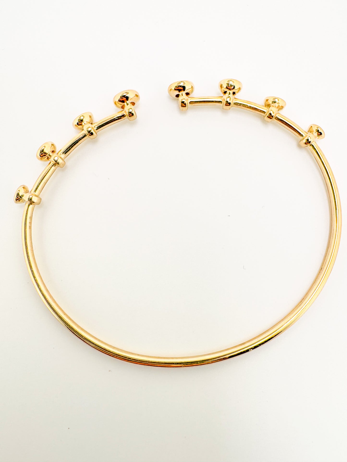 14K, yellow gold lab diamond bangle/cuff bracelet. 1.00 carat total weight