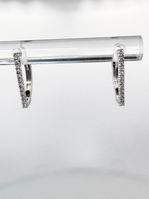 Diamond huggie bar hoops