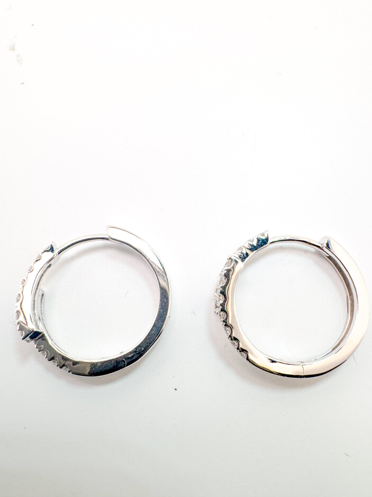 14kw .51 dtw pave hoop earrings