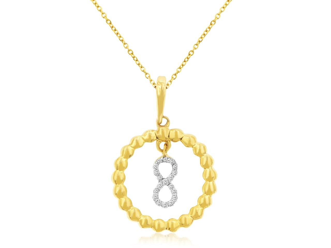 14k, Yellow Gold, .05 Diamond Infinity Necklace