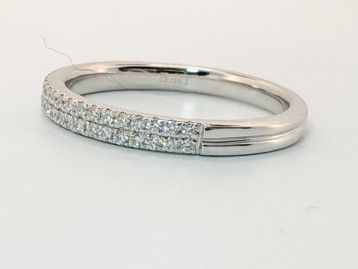 14K, White gold double row diamond band .30 carat total weight.