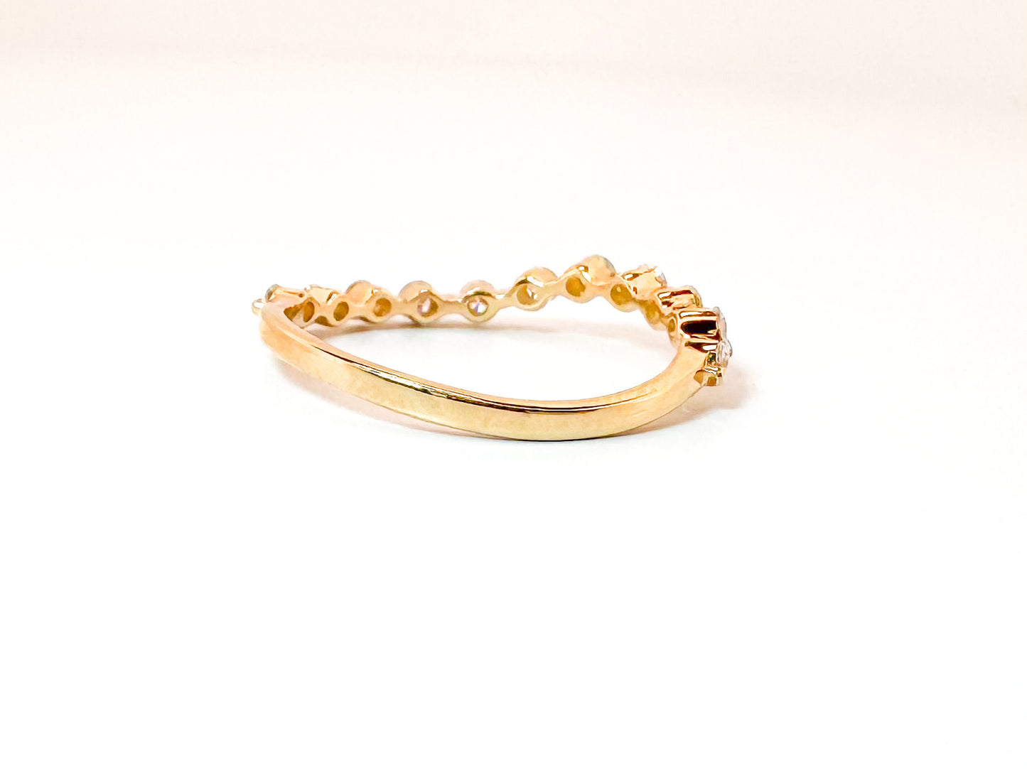 14K, Yellow gold, " wave" lab diamond band .37 carat total weight