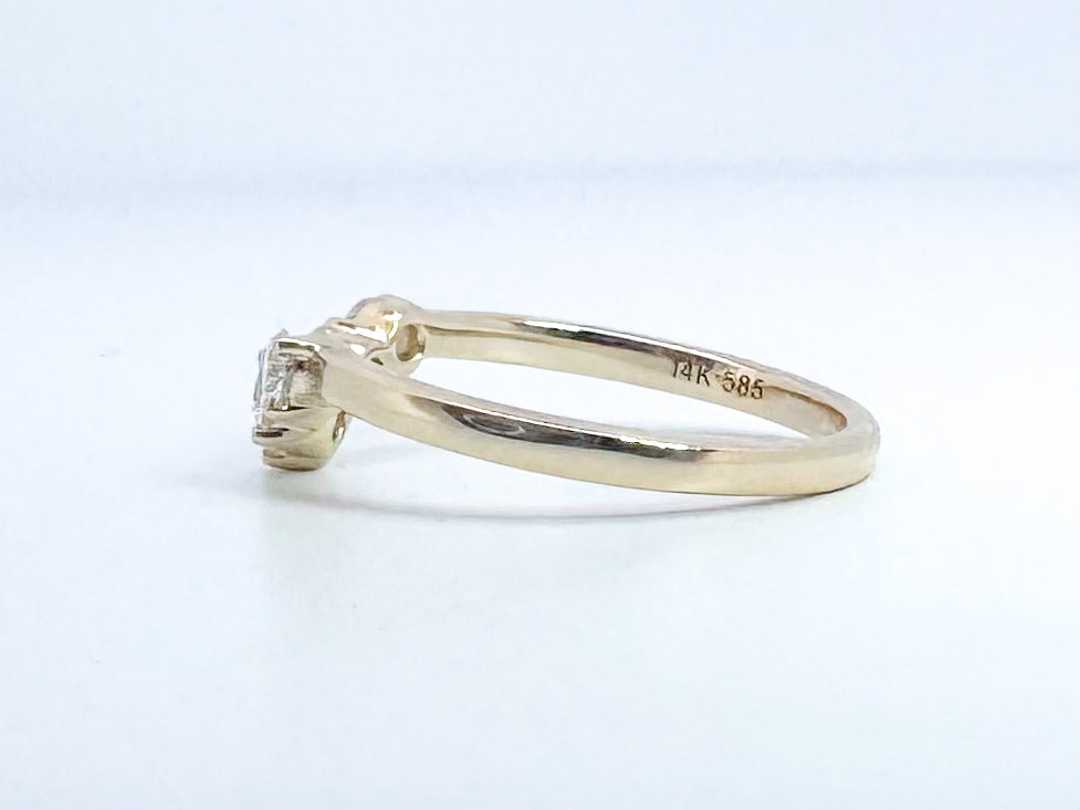 14k, yellow gold .42 carat total weight, chevron wedding band.