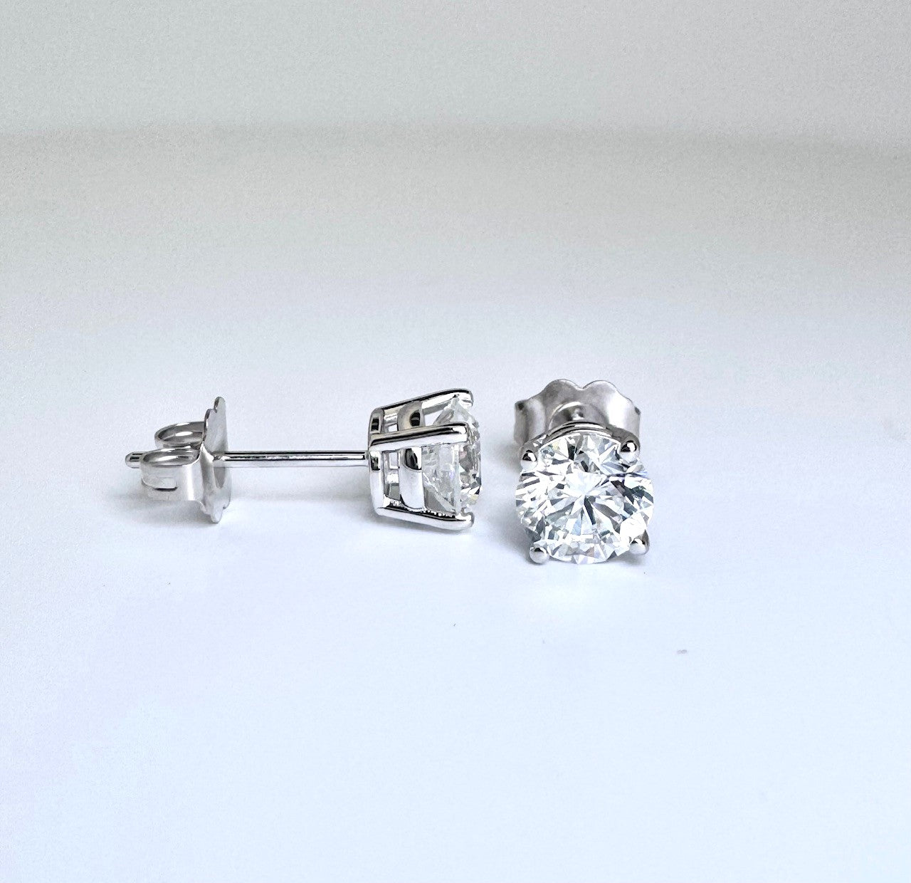 1.50ctw lab diamond solitaire earrings