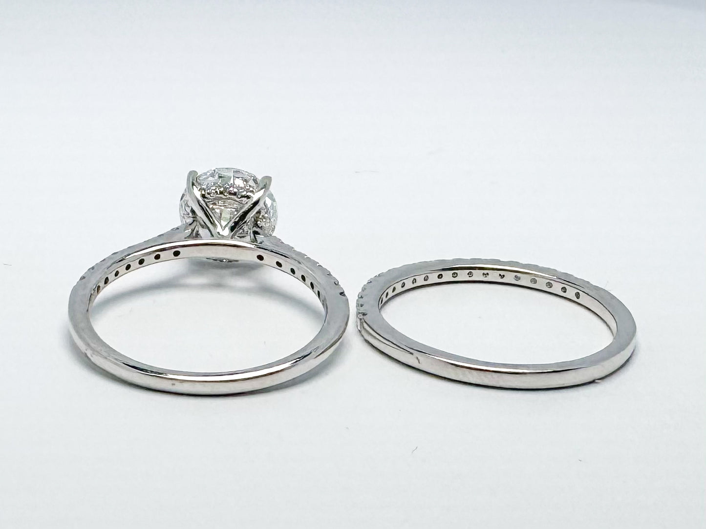 14KW 2.50 TW Lab grown diamond wedding set. 2.01 center with .49 dtw side diamonds