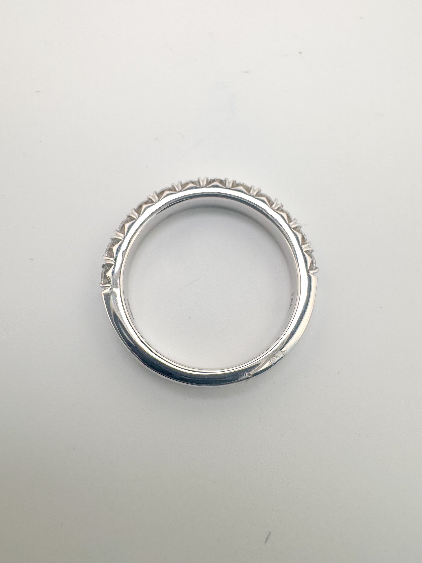 18K, White gold, .78 diamond total weight, natural diamond band.