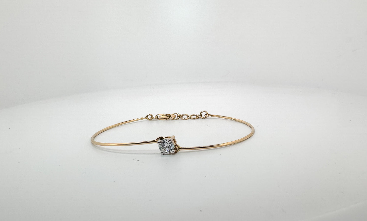 14K, Yellow gold .49 carat adjustable lab diamond bracelet.
