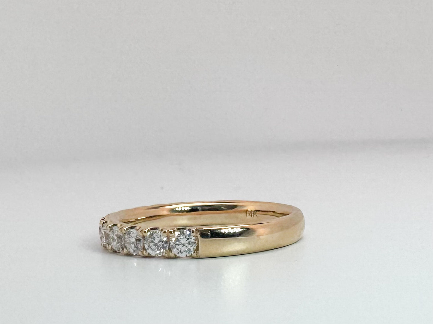 14k, yellow gold .78 diamond total weight wedding band